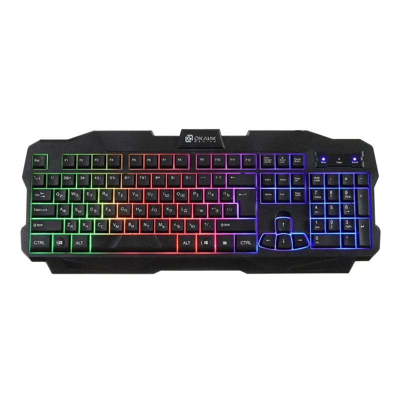 Клавиатура Oklick 757G MADNESS черный USB for gamer LED