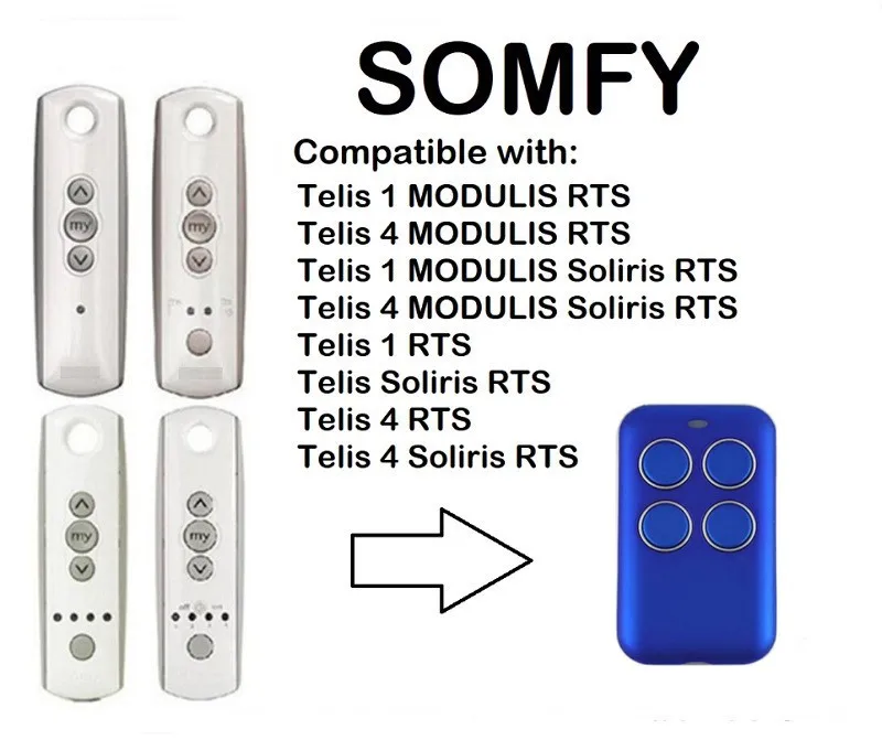 

SOMFY Telis 4 RTS, Somfy Telis 4 Soliris RTS garage door remote control remote clone