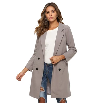 

Plus Size Women Wool Outwear Long Sleeve Turn-Down Collar Coat Ladies Autumn Winter Outwear Jacket Elegant Loose Overcoats