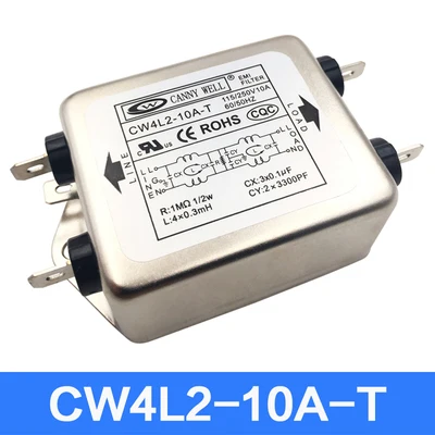 Горячие Тайвань CANNYW блок питания EMI фильтр CW4L2 10A 20A T Улучшенный Однофазный 220V AC биполярная фильтрация - Цвет: CW4L2-10A-T