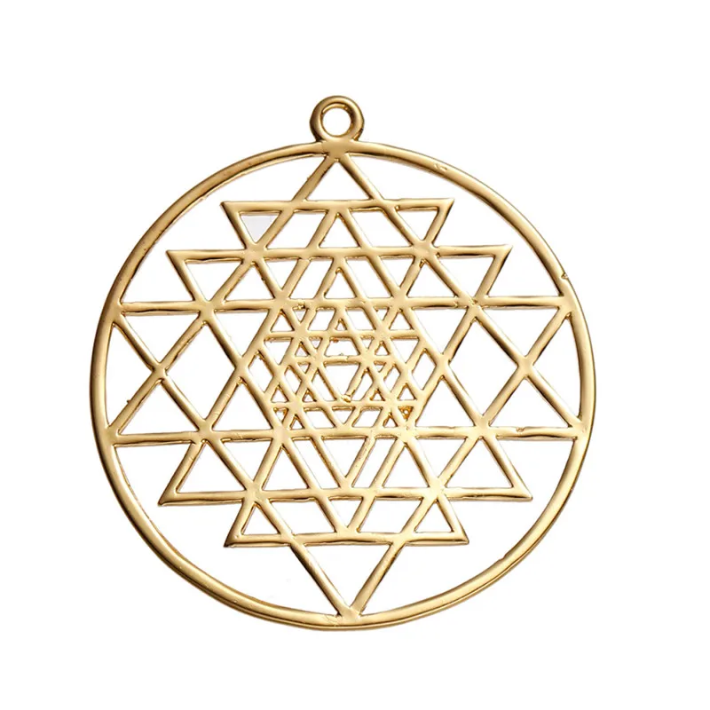 8SEASONS-Copper-Sri-Yantra-Meditation-Pendants-Round-gold-color-Hollow-39mm-1-4-8-x-35mm