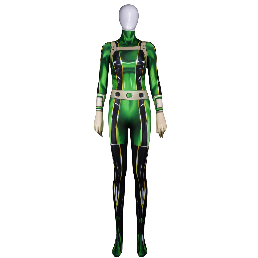 3D напечатанный Boku no Hero Academy Froppy Косплей костюмы Pro Tsuyu Asui Zentai боди| |