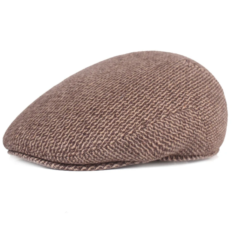 HT3511 Berets Men Autumn Winter Hat Caps for Men Warm Male Earflap Cap Retro Flat Cap Elder Man Dad Hat with Ear Flap Beret Cap