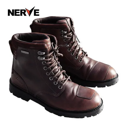 

Mountain Motorcycle Riding Shoe Men's Highway Race Car Vintage Motorcycle Short Boots Martin Boots Cowhide Four Seasons Waterpro
