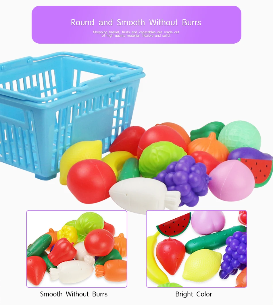 Пластиковые игрушки для фруктов и овощей, ролевые игры, игрушечный домик, мини-корзина с набором продуктов питания, развивающая игрушка в подарок для детей