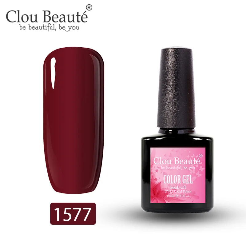 Clou Beaute 179 цветов Гель-лак для ногтей 10 мл УФ маникюр Дизайн полуперманентные Лаки дизайн ногтей гель Украшение Лак - Цвет: 1577