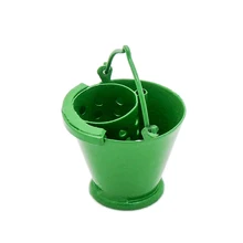 Odoria 1:12 миниатюрное зеленое металлическое ведро со шваброй инструменты для уборки по дому аксессуары для кукольного домика