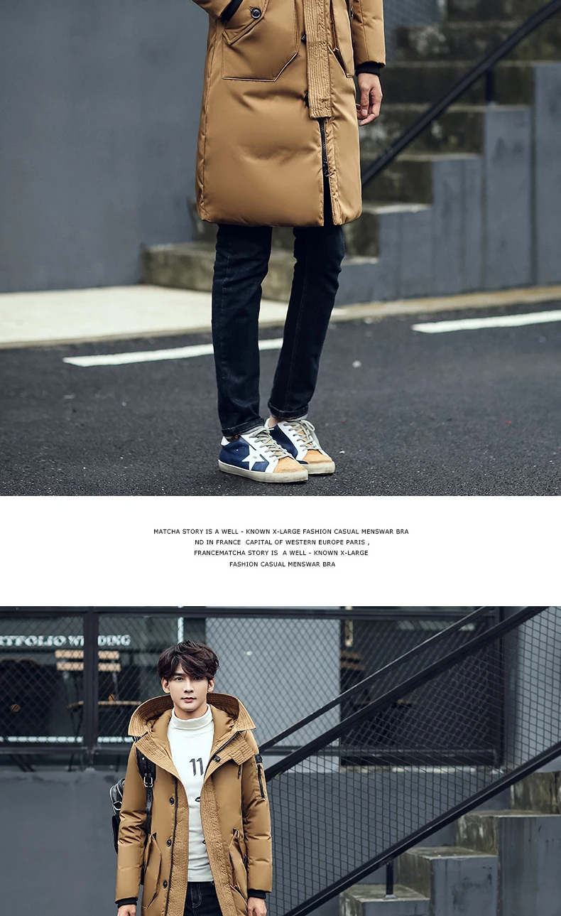 Yaloo пуховик мужской стиль большой меховой воротник гусиный пух ...