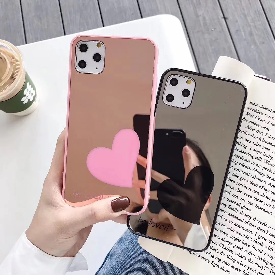 

Electroplating Mirror Love Applicable Apple 78plus Case IPhone11Pro Sets Xsmax Personality Soft Shell(without long belt)