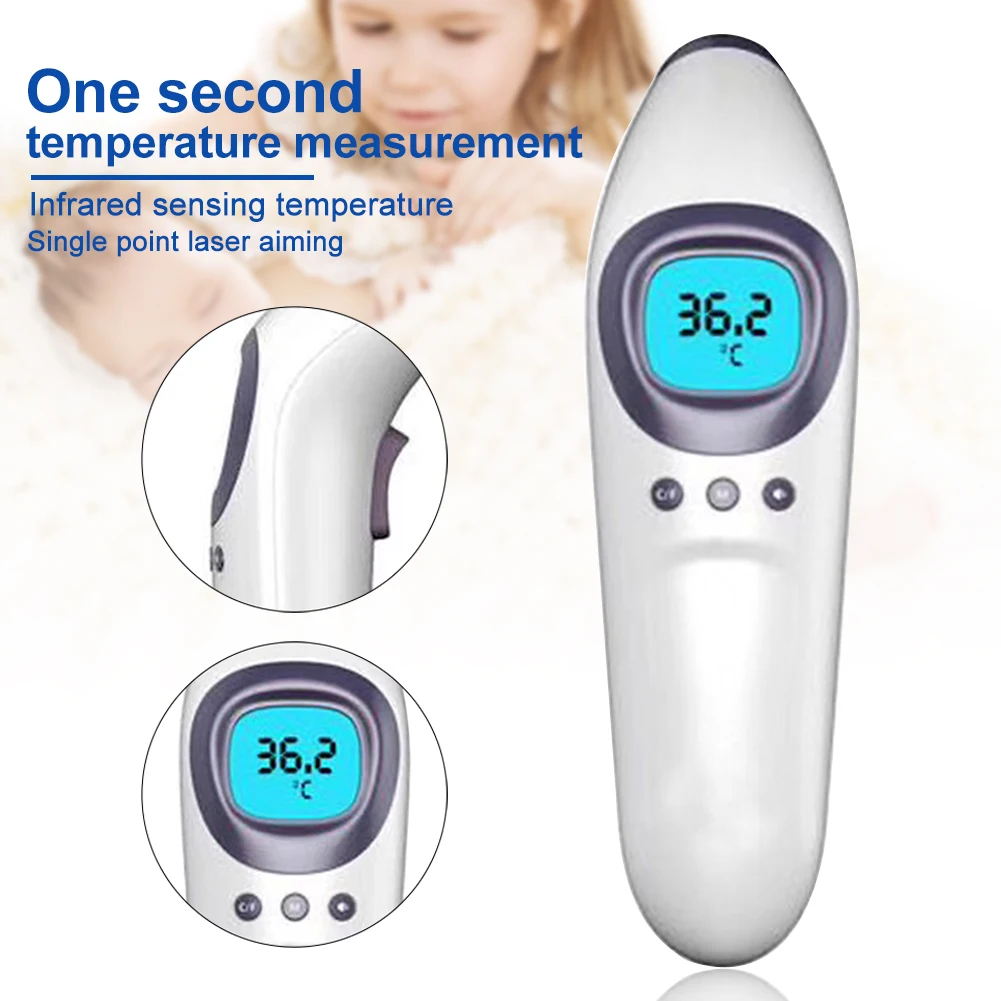 

LCD Display Digital Home Office Fever Handheld Baby Adult Non Contact Backlight Forehead Ear Accurate Infrared Thermometer