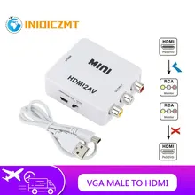 

HDMI TO AV Scaler Converter Box HD Video Composite Adapter HDMI to RCA AV/CVSB L/R Video 1080P Mini HDMI to AV Adapter