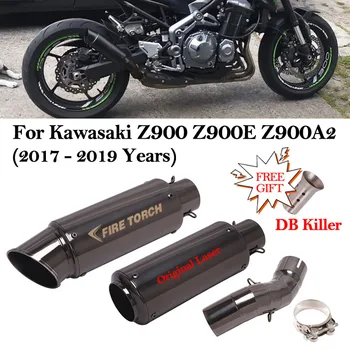 Motorcycle Exhaust Escape Moto 51MM DB Killer Modified Muffler Bike Mid Link Pipe For Kawasaki Z900 Z900E Z900A2 2017 2018 2019