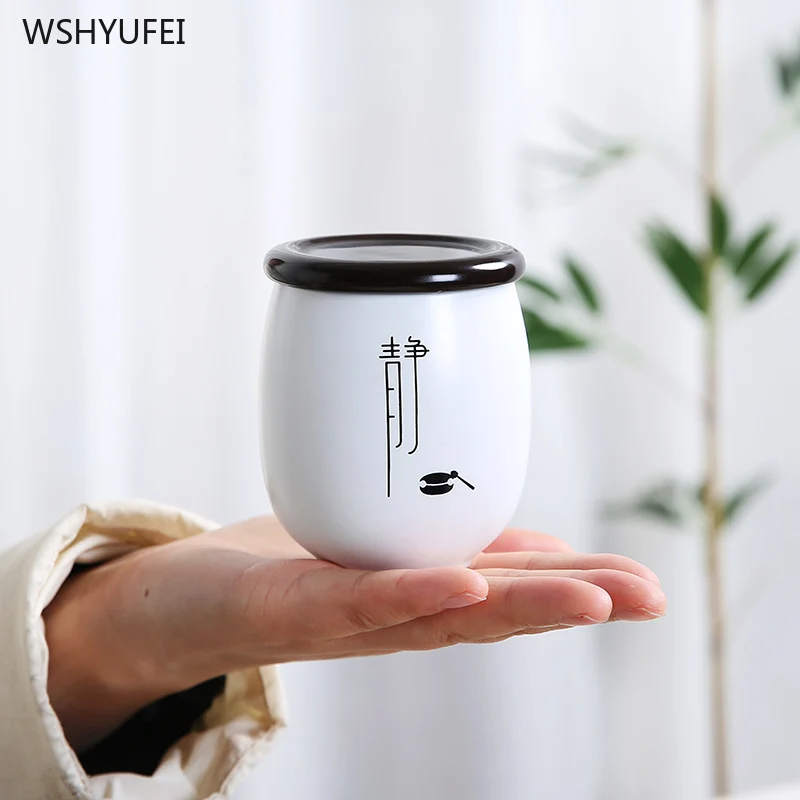 

1Pcs White Zen Small Ceramic Home Ganoderma Lucidum Tea Coffee Bean Biscuits Candy Sealed Jar Pills Powder Ceramic Storage Tank