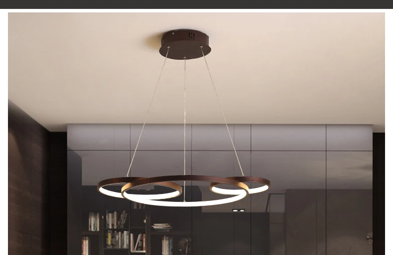 Новые светодиодные подвесные светильники для гостиной, спальни, накладные круглые алюминиевые подвесные светильники с дистанционным управлением, кухонные лампы