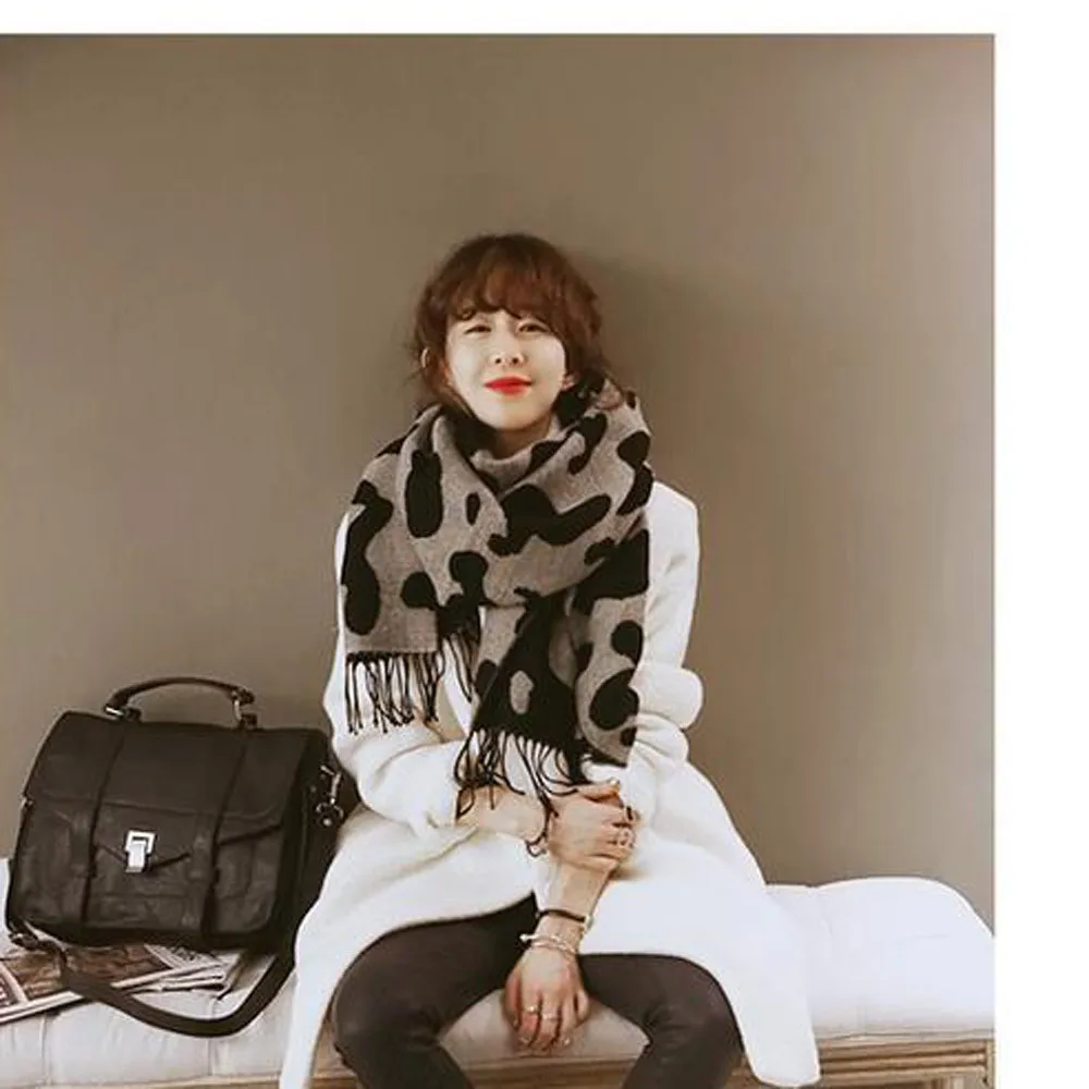 20# bufanda mujer moda invierno calido nueva vaca leopardo estampado cachemir bufanda chal multi-propósito bufanda mujer