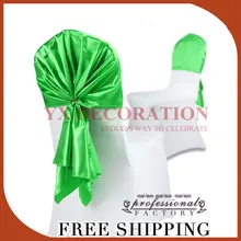 50 шт./партия атласная лента на стул Tiw лук колпачок для свадебного украшения крышки стула