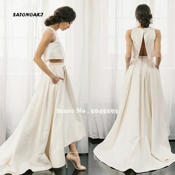

Ivory Stain Evening Dress 2020 Two Piece Party Gown Elegant A-Line Long Vestidos De Fiesta Online Shop Undefined Sukienki Mariag
