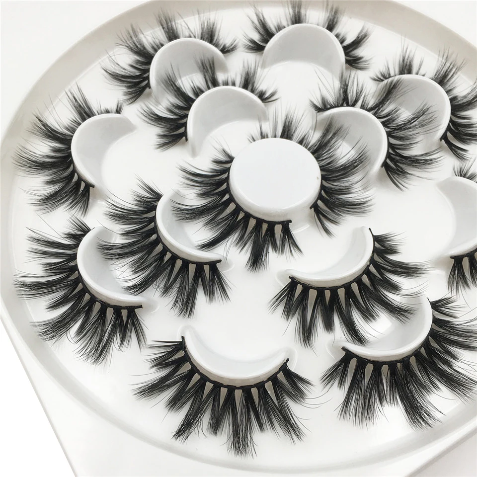 Eyelashes 7 pairs 25 mm Lashes Handmade Dramatic Long 3d Lashes Vendors Make Up Fake Eyelashes 25mm Faux Mink Lashes