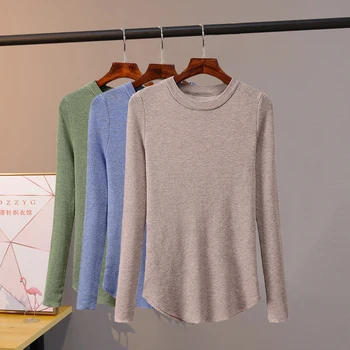 

Winter Sweaters Women pullovers Autumn 2019 knit Bright line Solid color irregular Slim long-sleeved wool-blend Korean sweaters