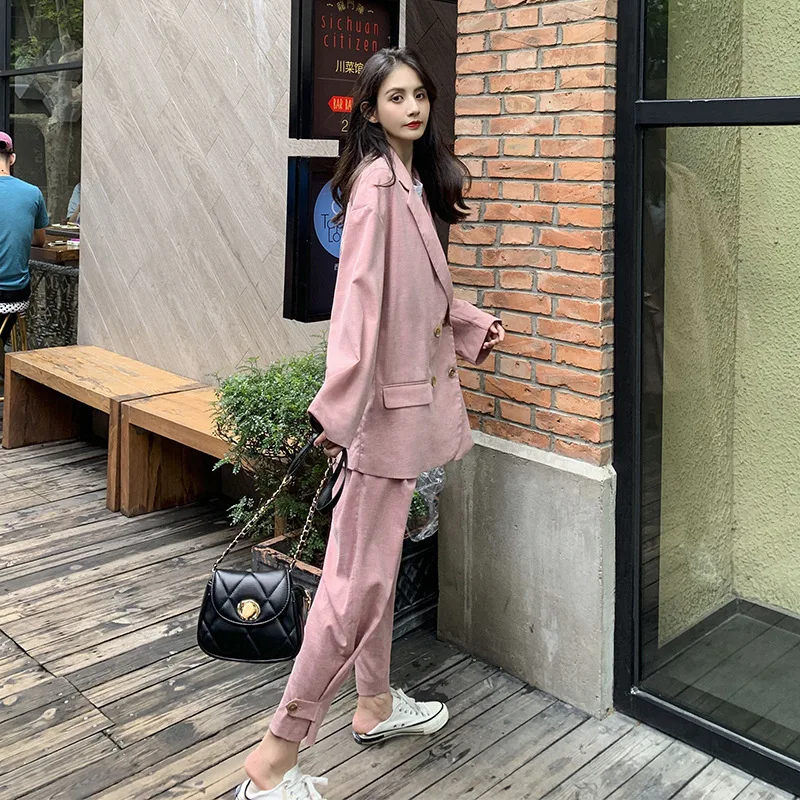 

Photo Shoot Elegant Pink Suit WOMEN'S Suit 2019 Spring And Autumn New Style Korean-style Online Celebrity Fashion Western Style