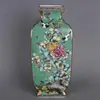 Qing Dynasty Qianlong Gold Painted Enamel Flowers And Birds Green Square Vases Antique Chinese Style Home Porcelain Ornaments 1