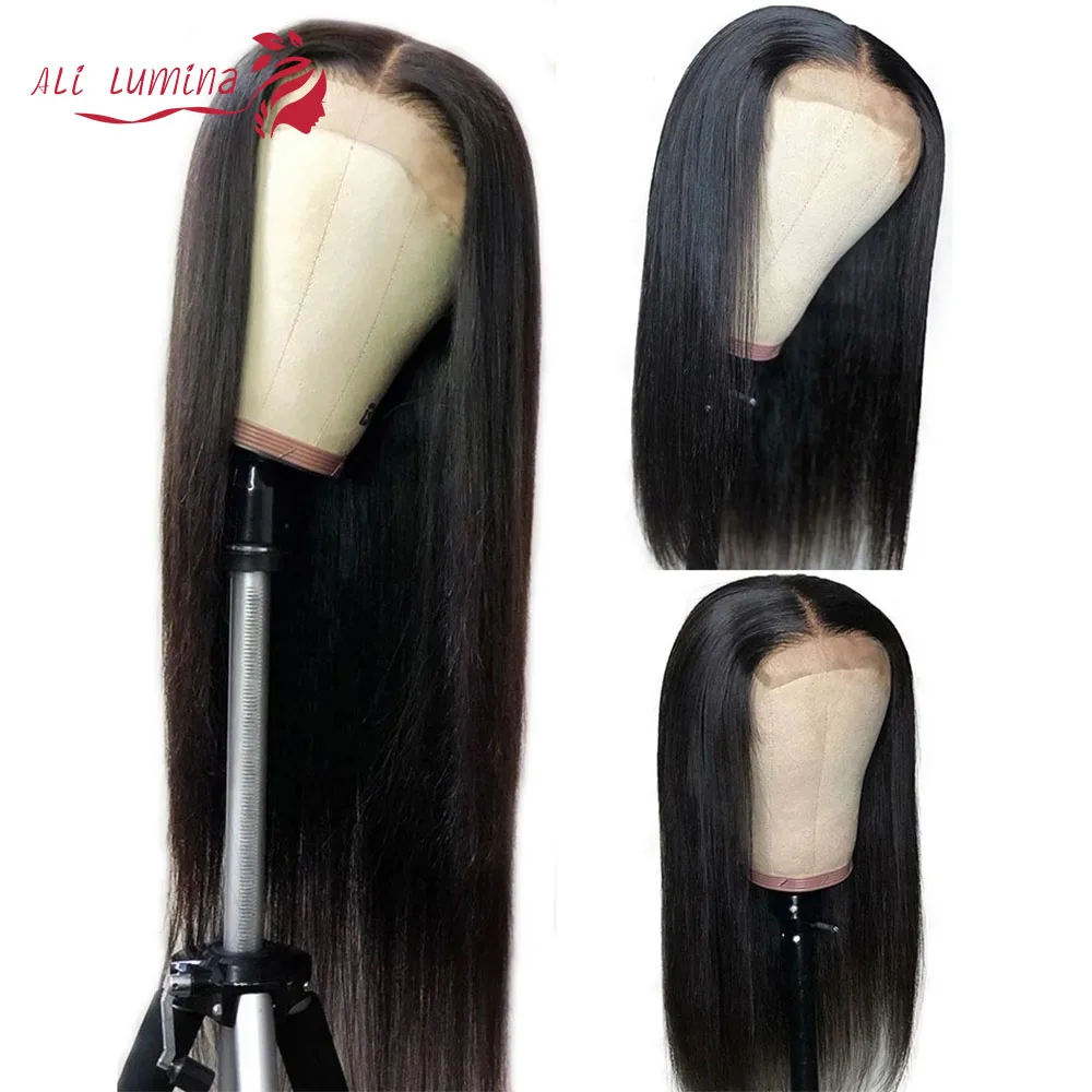 Ali Lumina 4X4 перуанские прямые человеческие волосы парик на шнурке remy волосы парик с линией волос натуральный цвет 10-30 дюймов плотность 180