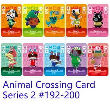 

Series 2 #192-200 Animal Crossing Cards Amiibo Card Work for NS Switch 3DS Games Animal Invite Card 192 Pango 193 Keaton