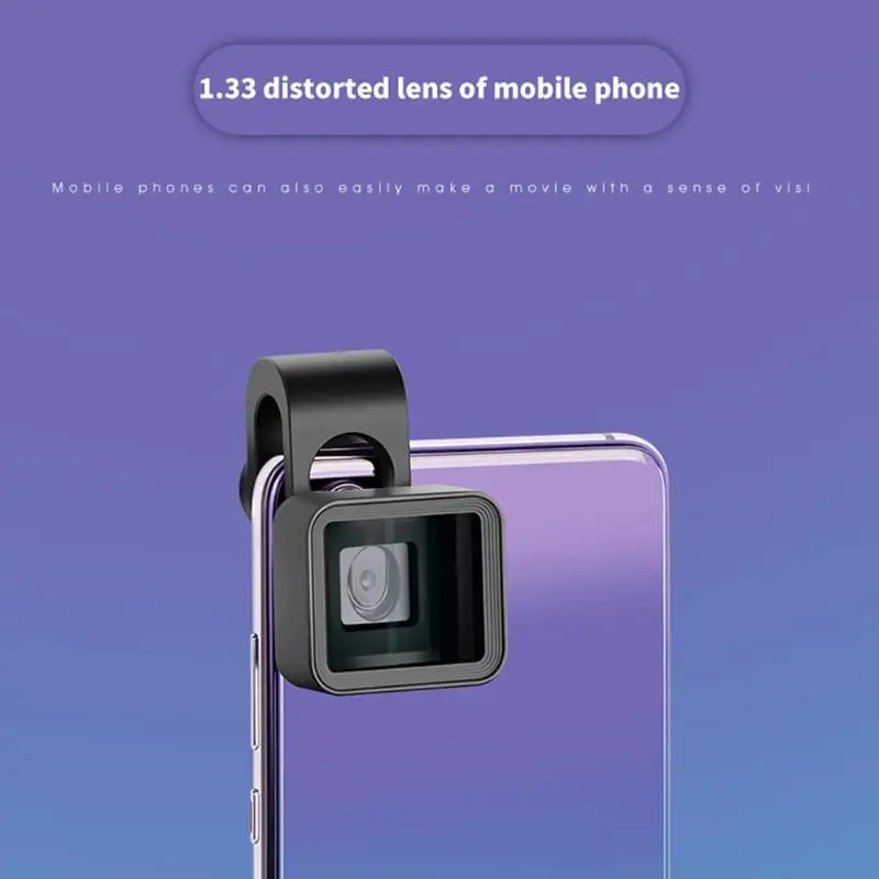 Durable Distorted Lens Delicate Design Mobile Phone Anamorphic Lens 1.33X Wide Angle Phone Lens Smartphone Accessories Durable Distorted Lens Delicate Design Mobile Phone Anamorphic Lens 1.33X Wide Angle Phone Lens Smartphone Accessories