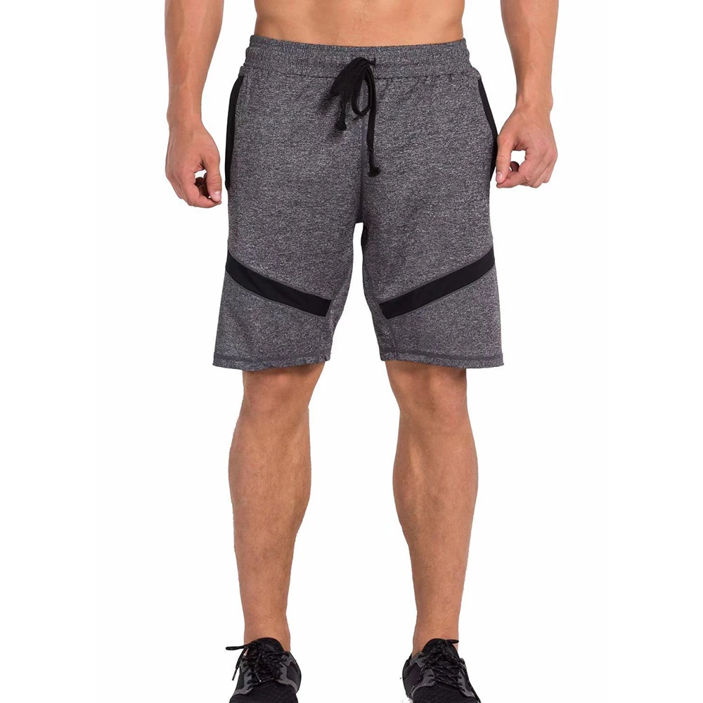 Мужские пляжные шорты, спортивные шорты, модные шорты для бега, шорты для бега, тянущиеся серые шорты больших размеров - Цвет: gray