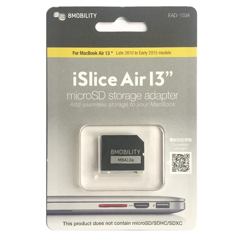 MBA13a оригинальный 8 Мобильный алюминиевый Micro SD кард ридер MiniDrive для Macbook Air13