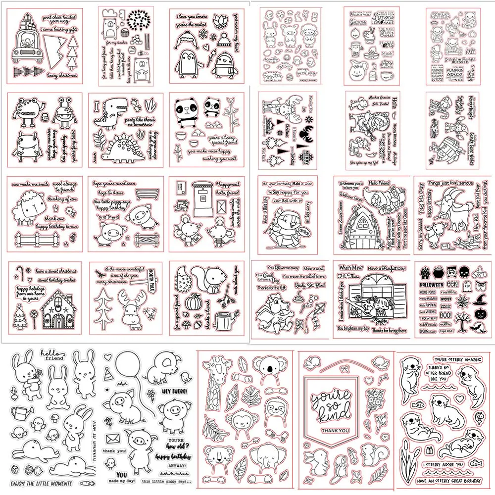 Link 2 Clearance Stamps Cute Small Pigs Rabbits Monkey Sloth Sheeps Clear for DIY Scrapbooking Cards | Дом и сад