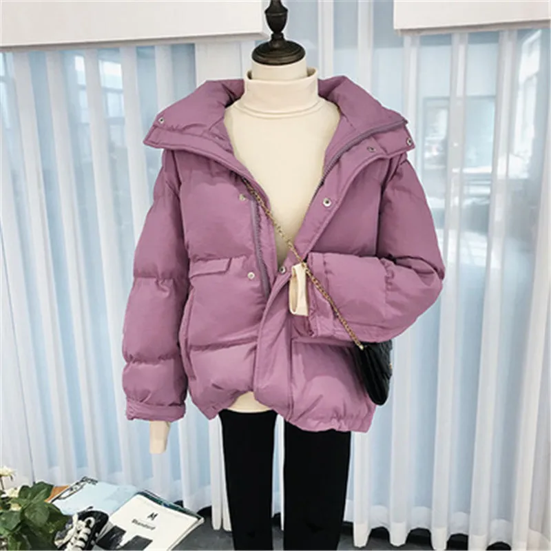 nueva moda tendencia Повседневная Chaqueta de algodón ropa de invierno suelta pan ropa mujer grueso abajo abrigo mujer corto