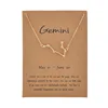 Cardboard Star Zodiac Sign 12 Constellation Necklaces Crystal Charm Gold Chain Choker Necklaces for Women Birthday Jewelry Gift ► Photo 2/6