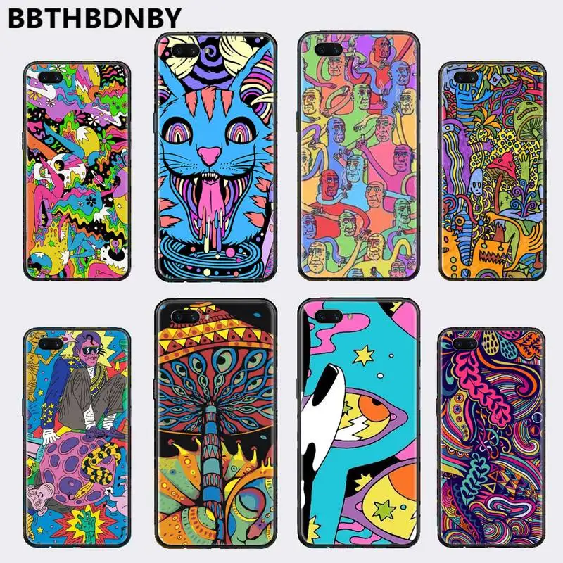 Colourful Psychedelic Trippy Art Diy Phone Case Cover Shell For Oppo A Ax 3 5 3 37 57 59 37 73 75 83 71 2018 11 1k S Pro Half Wrapped Cases Aliexpress