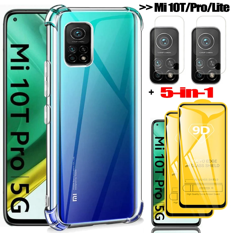 5 в 1 чехол для mi 10 t pro xiaomi 10t 5G мягкие силиконовые чехлы телефона ми т лайт ксиоми