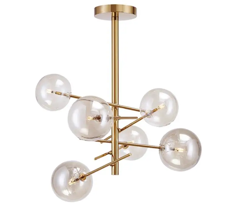 Pendant Lamp Simple Light Postmodern Personality Magic Beans Glass Metal American Living Room Dining Bedroom Modern | Лампы и