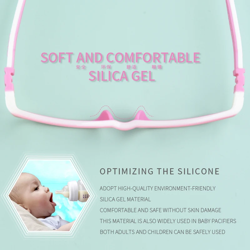 SECG Optical Children Glasses Frame eyeglasses frames eyeglass frames optical glasses TR90 Silicone Glasses Children Flexible Protective Kids Diopter Eyeglasses Rubber