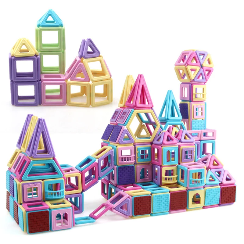 

Big Size Magnetic Building Blocks 30-275pcs Triangle Square Brick designer Enlighten Bricks Magnetic Toys For Gift