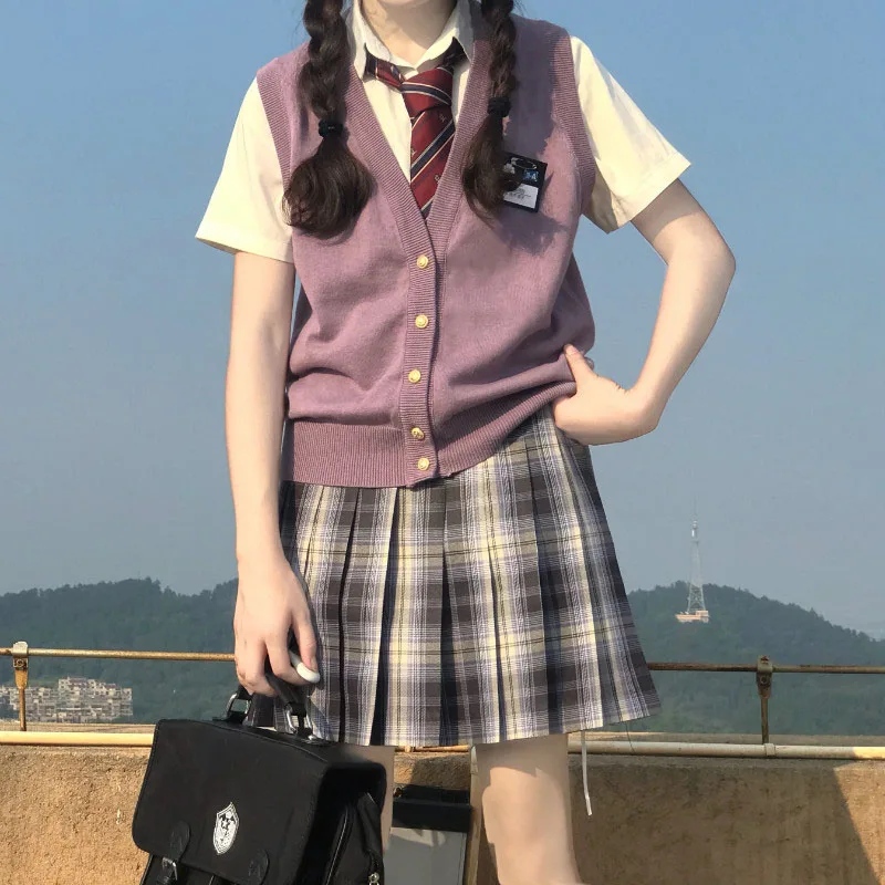 JK Uniform Cardigans Sweaters Loose V Neck Knits Japanese School Uniform Girls Knitwear Coat Women Jacket Clothes for Female