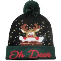 Новые рождественские шапки, светодиодный светильник, вязаная шапка, цветная шапка, Рождественский Санта и олень, снеговик, светильник, вязаная шапка для детей - Цвет: 13