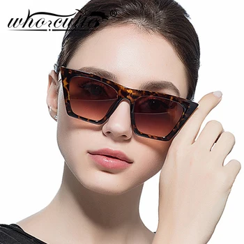 

Vintage Cat Eye Oversized Sunglasses Women 2020 Brand Designer Blue Frame Flat Top Lens Square Cateye Sun Glasses Shades S108