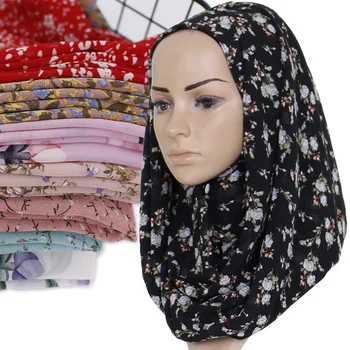 

Fashion Chiffon women scarf thin muslim hijab print floral shawl autumn summer lady turban rectangle pashmina hood stole WJ387