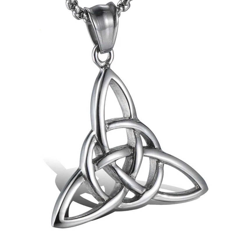 Мужское ожерелье из нержавеющей стали кулон в виде узла ирландской кельтики