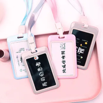 

Candy Color Card Holder Students Lanyard Creative Cartoon Rope ID Card Holders Cute Neck Rope Women Business Card Case for Girls