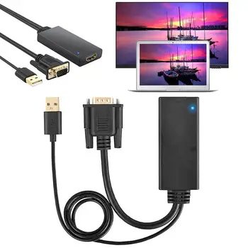 

Compact VGA to HDMI Converter Adapter with 1080P HD USB Audio Conversion Cable