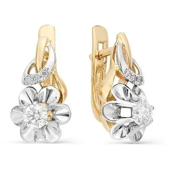 

Master brilliant earrings flowers with 8 diamonds in red gold
