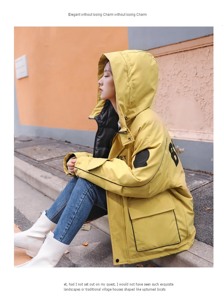 Женская модная парка сафари зимняя стеганая дутая куртка пальто повседневная куртка с капюшоном теплое пальто Chamarras De Mujer Harajuku