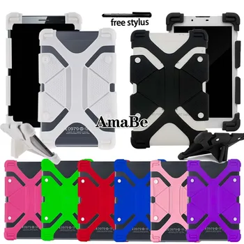 

Shockproof Soft Tablet Case Silicone Stand Cover Case for Alcatel 1T/3T/A30/Alcatel OneTouch Tablet+ Stylus Protective Shell