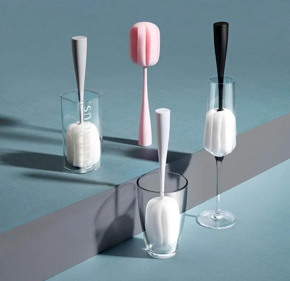 

Soft Hanging Sponge Cleaning Brush Cleaner with Long Handle Washing Brushes for Coffee Glasses Pot Milk Cup