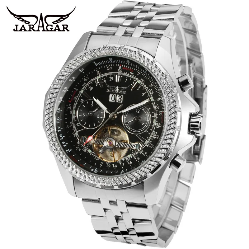 

Jaragar Large Dial Clean Steel Fashion Casual Tourbillon Fully Automatic Mechanical Wrist Watch